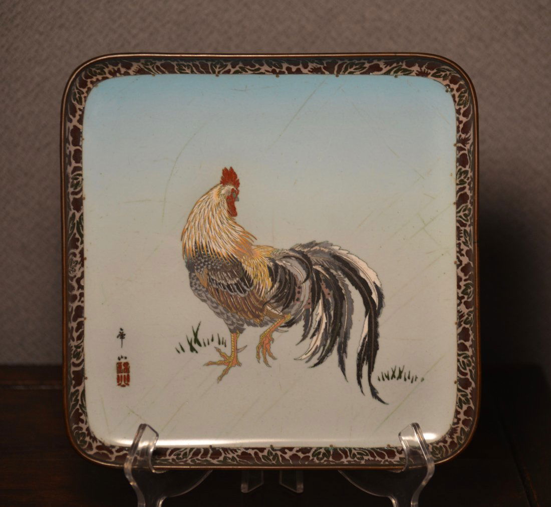 Japanese Rectangular Cloisonne Charger - Namikawa (1 of 6)