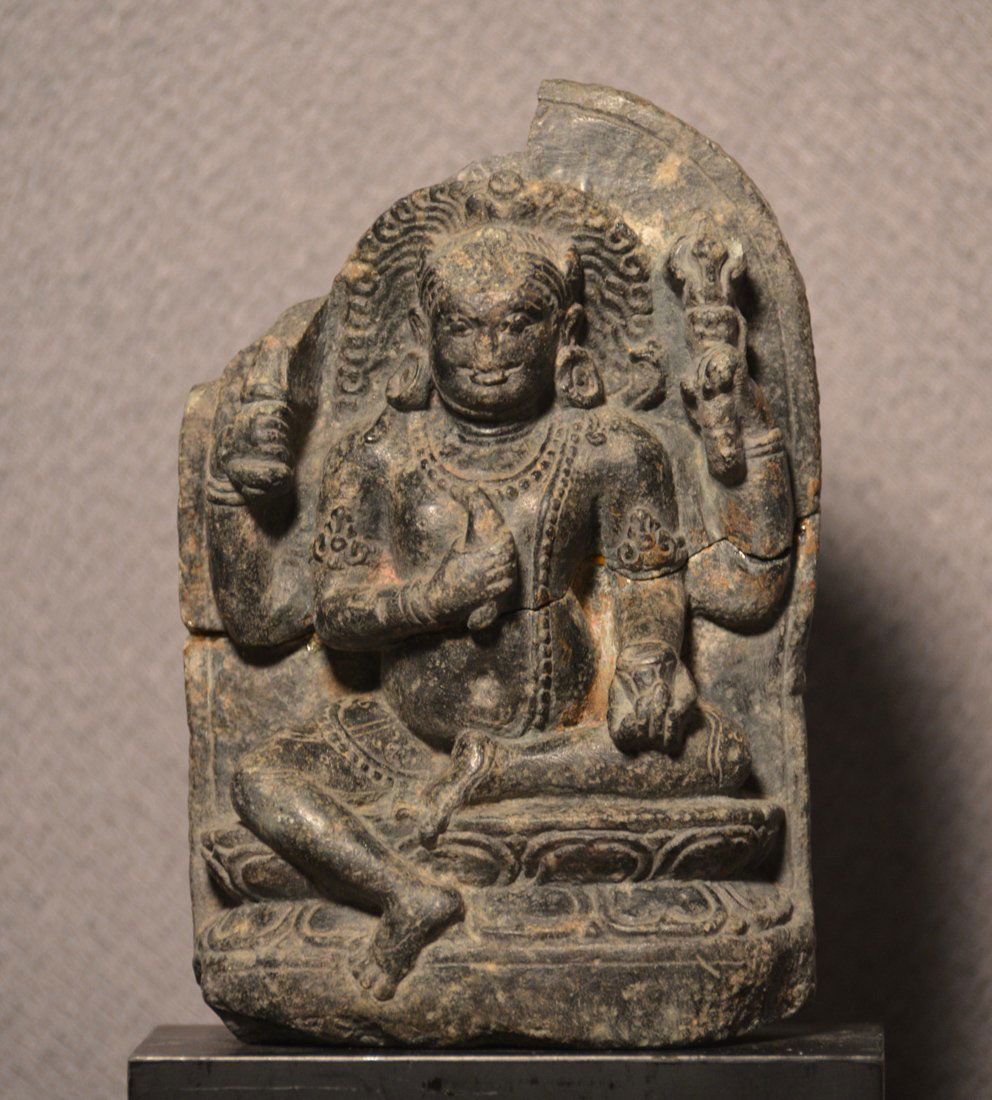 Tibetan Stone Buddha on Black Base (1 of 8)