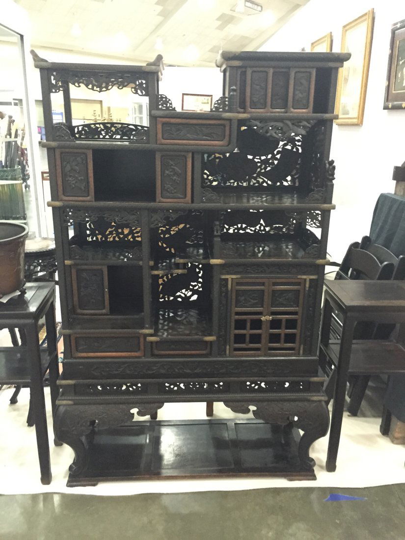 Stunning Japanese Ebony Rosewood Curio Cabinet (1 of 6)
