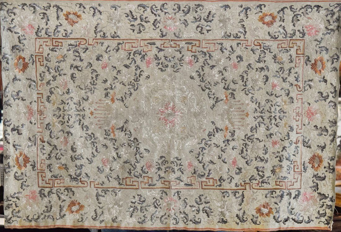 Chinese Embroidery Panel of Lotus Scene (1 of 7)