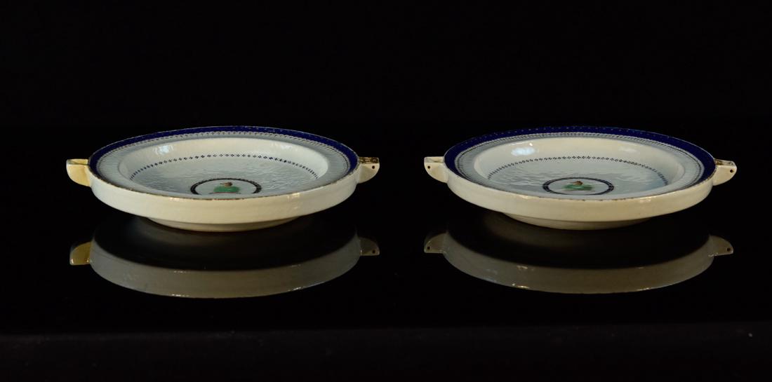 Pair Chinese Export Porcelain Warmer Dish - Armoiral (1 of 6)