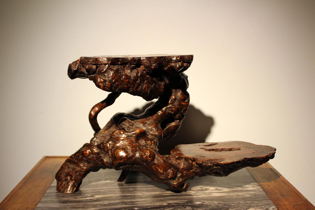 Chinese Burlwood Root Scholar Stand (1 of 8)