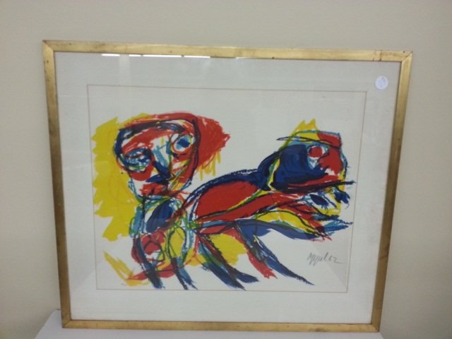 Karel Appel Print Man and Red Beast: Signed and Numbered