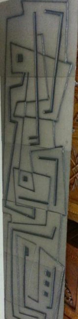 Large Abstract Concrete Art: 6 Individual Panels of Concrete Mounted On Board 17 1/2" x 88 "