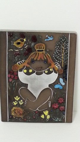 Upsala Ekeby UE Tile Signed DC: Signed Tile