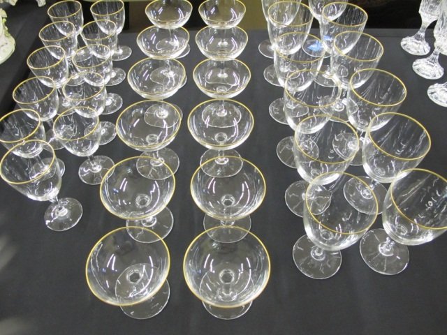 35 pc Val St. Lambert Crystal Stemware: 34 pc Val St. Lambert Crystal Stemware