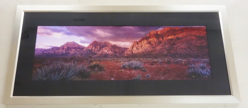 Desert scene photo by Peter Lik: Extremely large Desert scene photo by Peter Lik, 20/950. 74 inches x 34 1/2 inches. Photo is too large to ship through UPS or USPS needs to be crated.