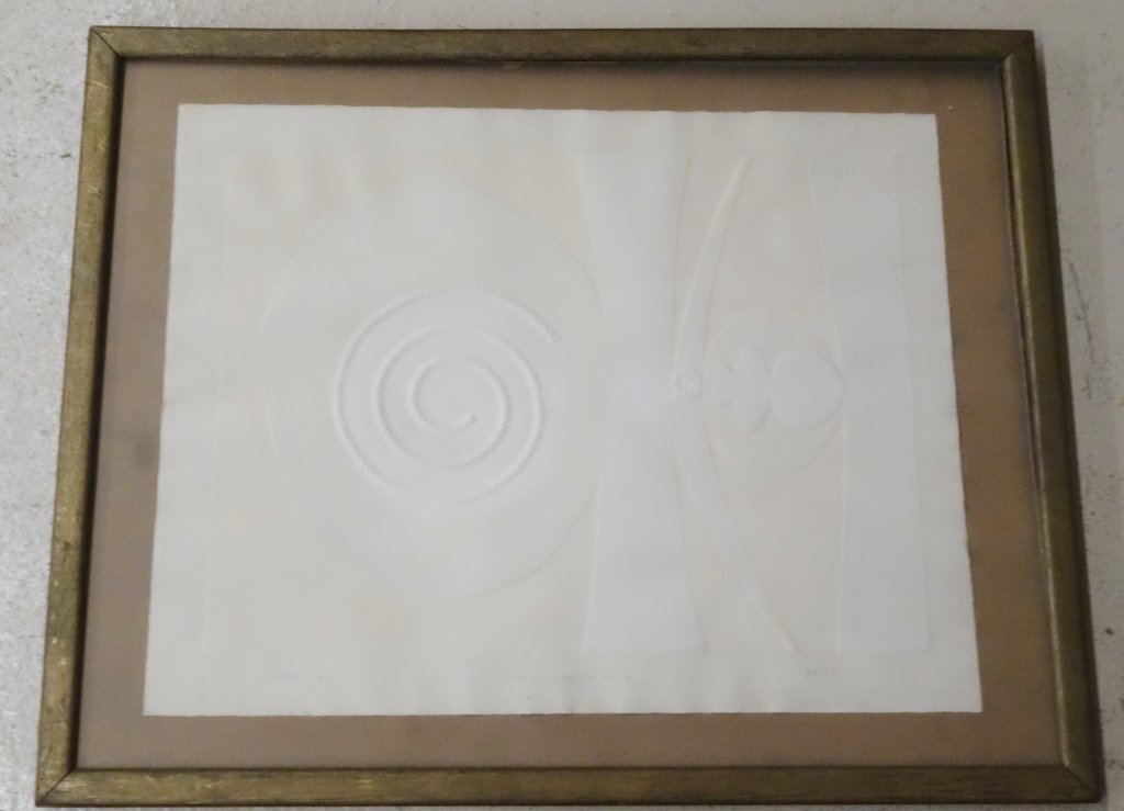 Abstract lithograph by Angelo Savelli, 1964: Abstract lithograph by Angelo Savelli, 1964. 28 1/2 inches x 22 1/2 inches.