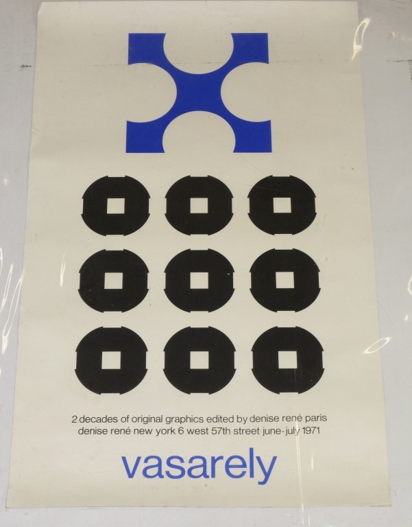 Victor Vasarely exhibition poster 1971: Victor Vasarely exhibition poster 1971. 23 1/2 inches x 38 inches.