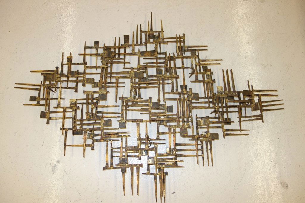 Curtis Jere metal wall hanging sculpture: Curtis Jere metal wall hanging sculpture. 45 inches x 36 inches.