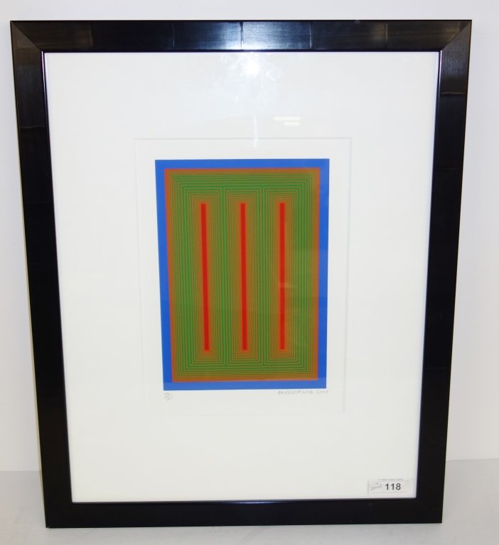 Abstract lithograph by Richard Anuszkiewicz: Abstract lithograph by Richard Anuszkiewicz, 2000, 54/125. 22 inches x 28 inches.