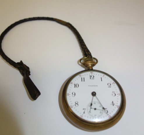 1908 Waltham brass case pocket watch (1 of 3)