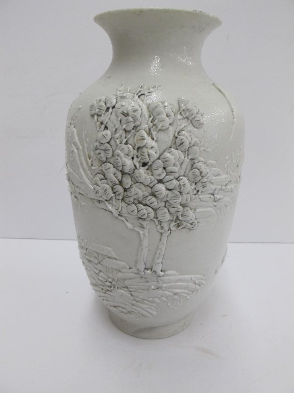 Early Chinese biscuit relief model vase (1 of 4)