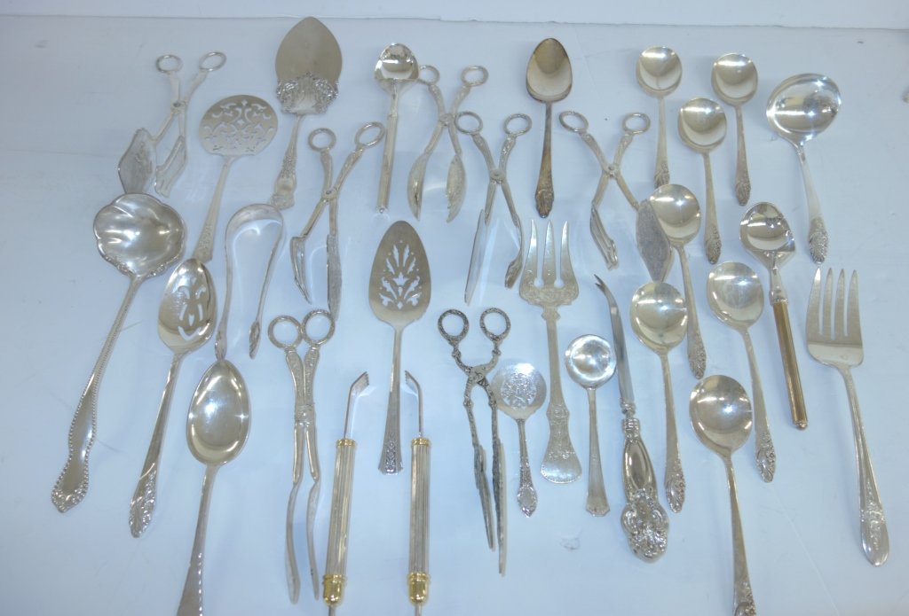 Large lot silver plate flatware (1 of 10)
