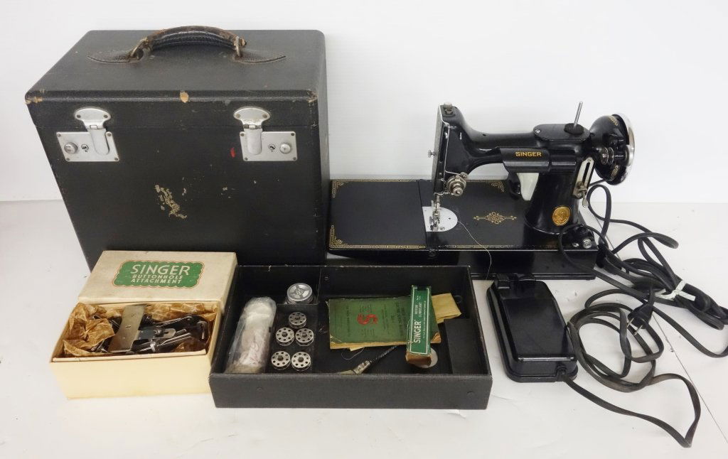 Portable Singer Sewing machine #221 (1 of 2)
