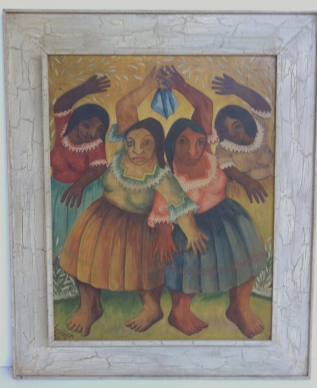 Oil on board woman dancing (1 of 6)