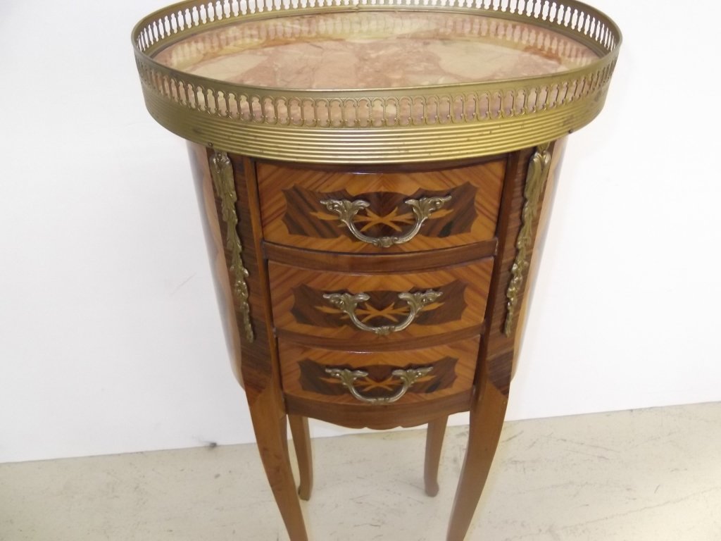 Small French style 3 drawer stand (1 of 3)