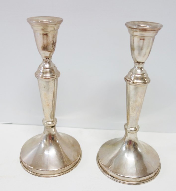 Pair sterling candle holders (1 of 2)