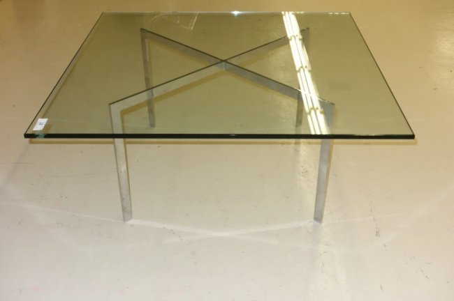 Mies Van Der Rohe Barcelona glass top table (1 of 4)