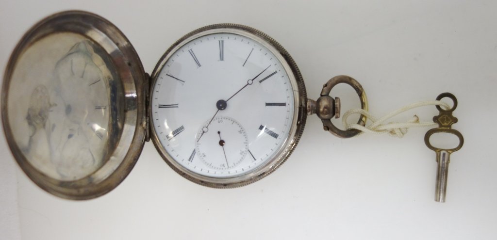 L. Perrin Lucle pocket watch: Marked L. Perrin Lucle pocket watch, Hunter fine silver case. N/W