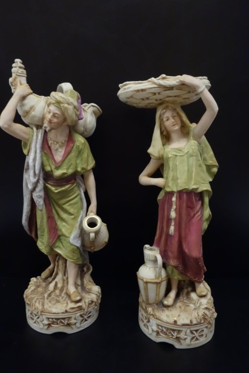 Pair of Royal Dux man & woman statues (1 of 6)