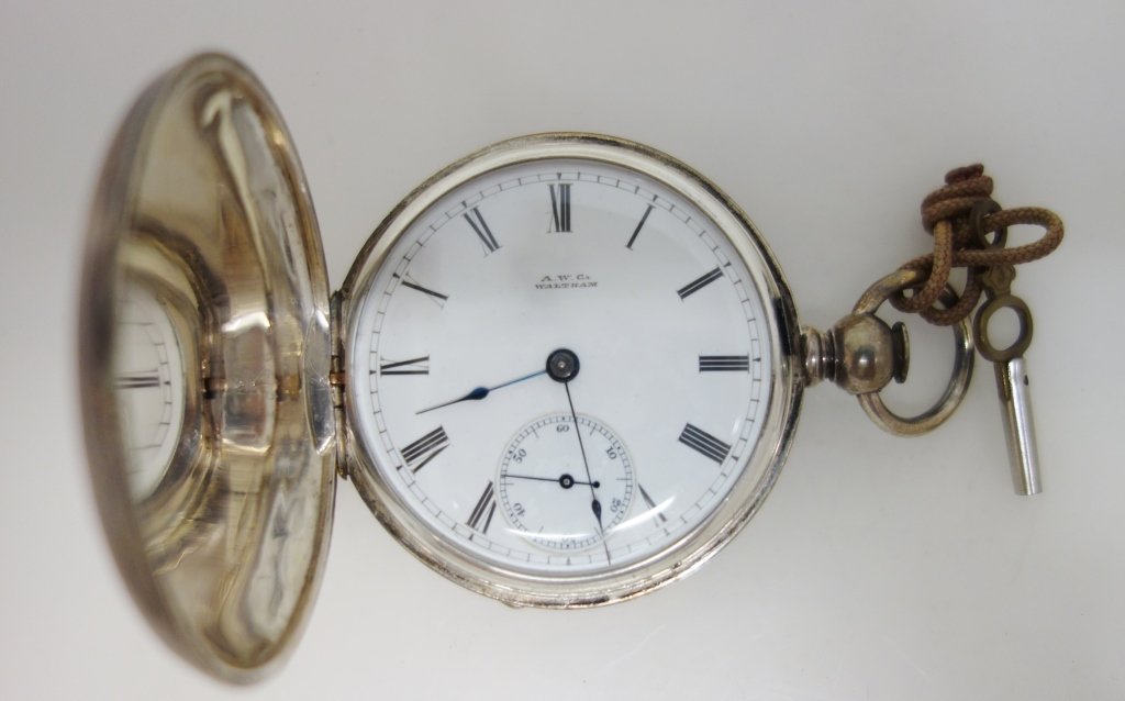 A.W. Co. Waltham pocket watch: A.W. Co. Waltham pocket watch, W. Mellery movement, coin silver case. N/W