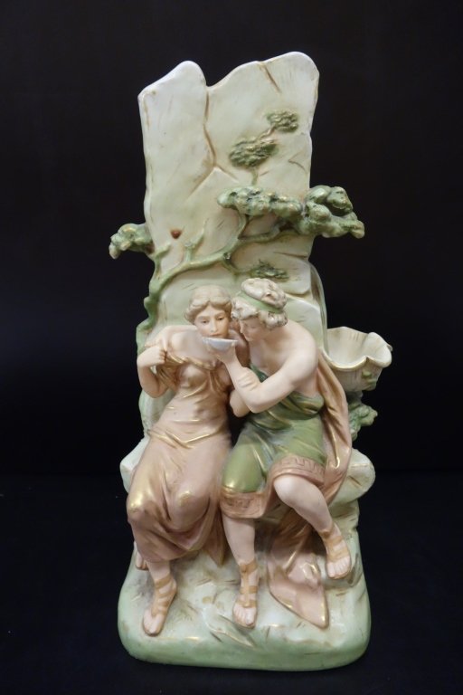 Royal Dux porcelain man & woman statue (1 of 4)