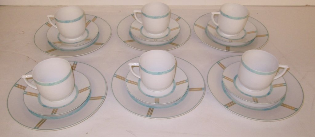 18 piece Bernardaud Limoges cup & saucer set: 18 piece Bernardaud Limoges Paestum cup & saucer set.