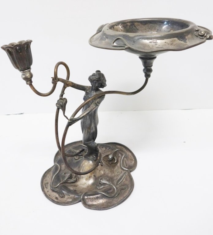 Art Nouveau woman candle holder (1 of 8)