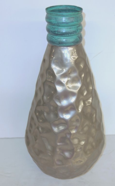 Modern hand hammered aluminum vase (1 of 1)