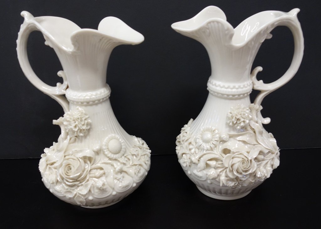 Pair of Belleek Aberdeen Jug Pitchers (1 of 5)