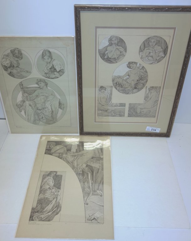 3 Art Nouveau prints (1 of 5)