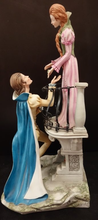 Capodimonte Romeo & Juliet statue: Capodimonte Romeo & Juliet statue, made in Italy. 17 x 8 x 7 1/2