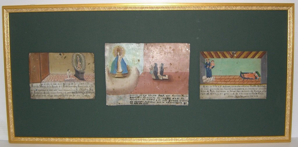 Antique Mexican Ex-Voto Folk Art Tin Paintings (1 of 4)