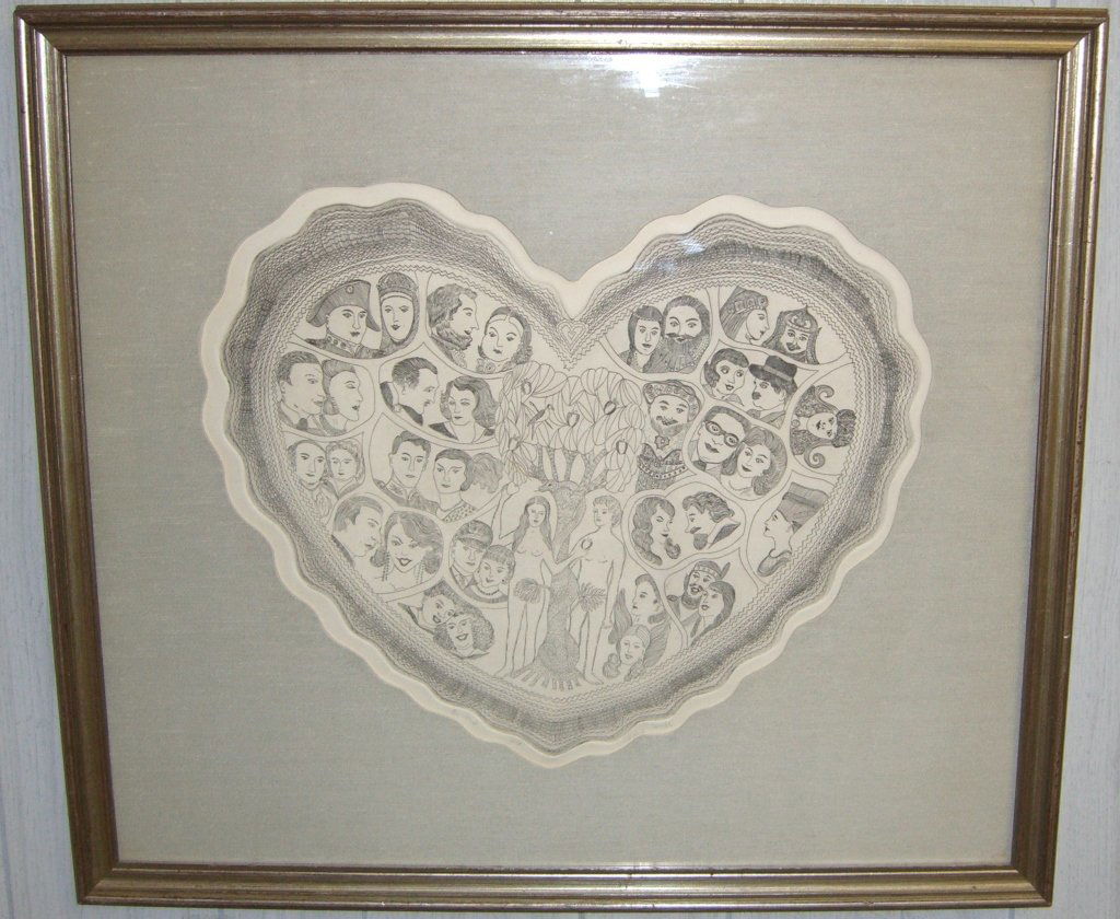 Etching signed Marie Walsh (1 of 7)