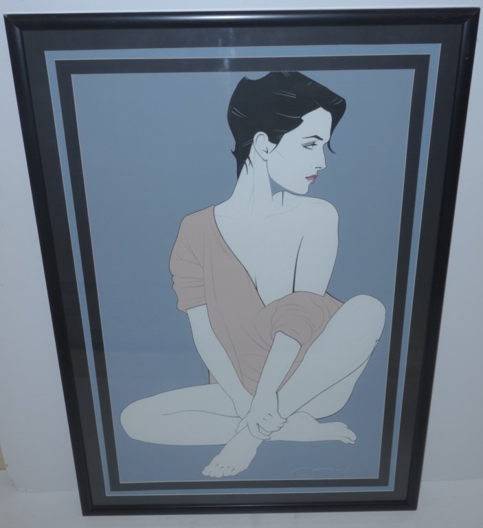 Patrick Nagel woman seated print (1 of 1)