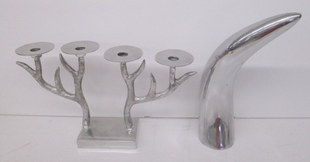 2 piece candle holder & horn (1 of 2)