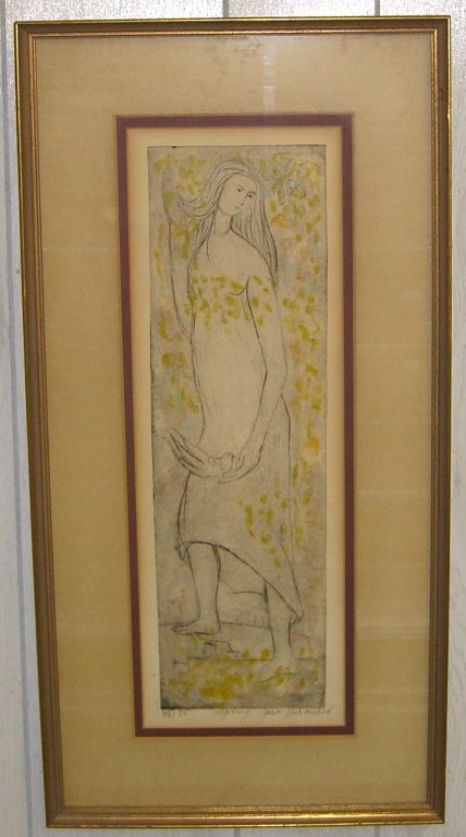 Lithograph titled Spring (1 of 3)
