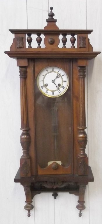 Mahogany case with porcelain face clock (1 of 4)