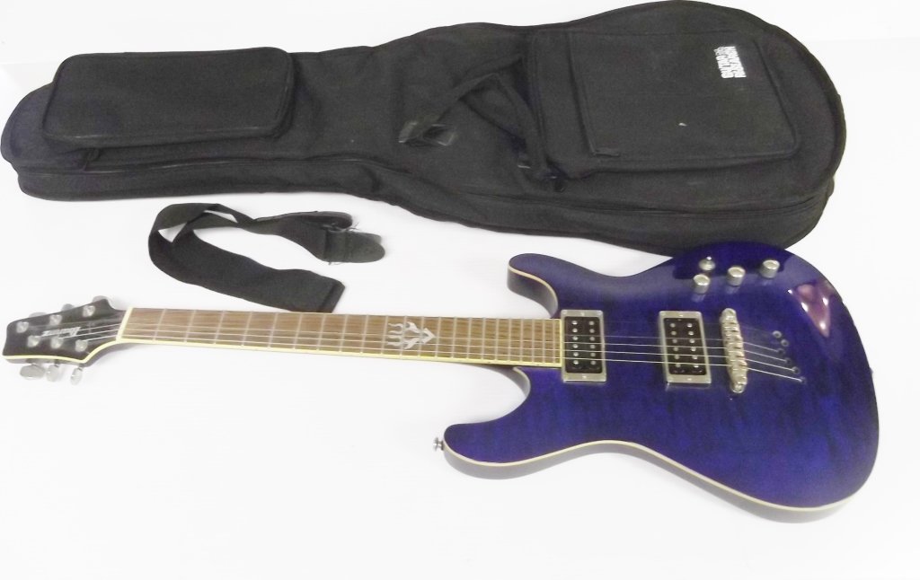 Ibanez blue electric guitar with soft case (1 of 8)