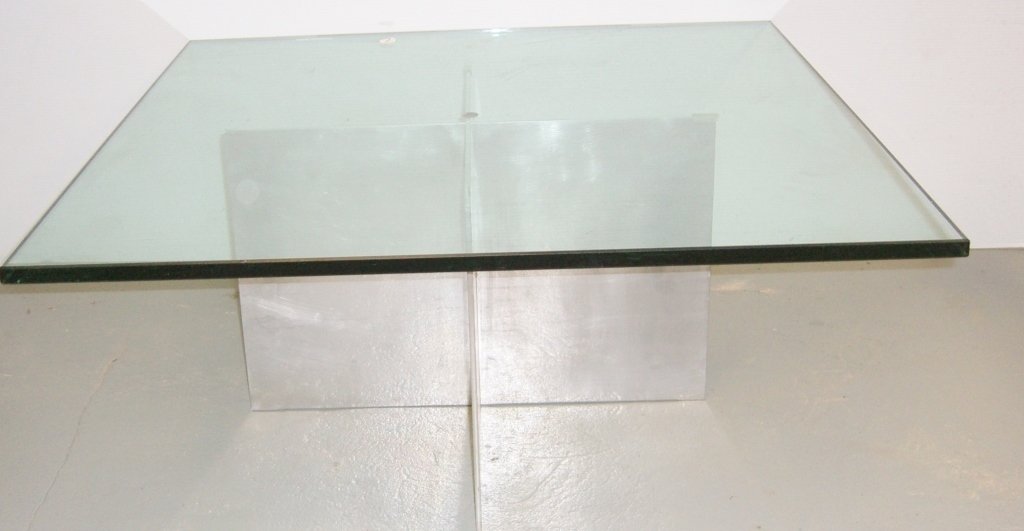 Glass top chrome base table (1 of 3)