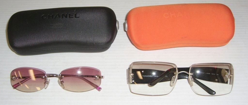2 pairs Chanel sunglasses with cases (1 of 3)