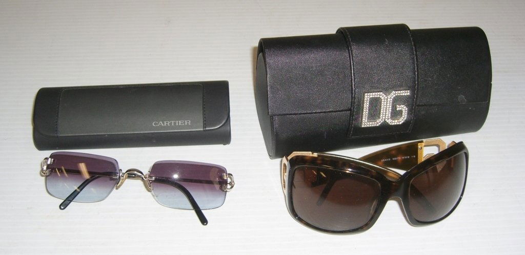 2 pairs sunglasses Dolce & Gabana and Cartier w cases (1 of 3)