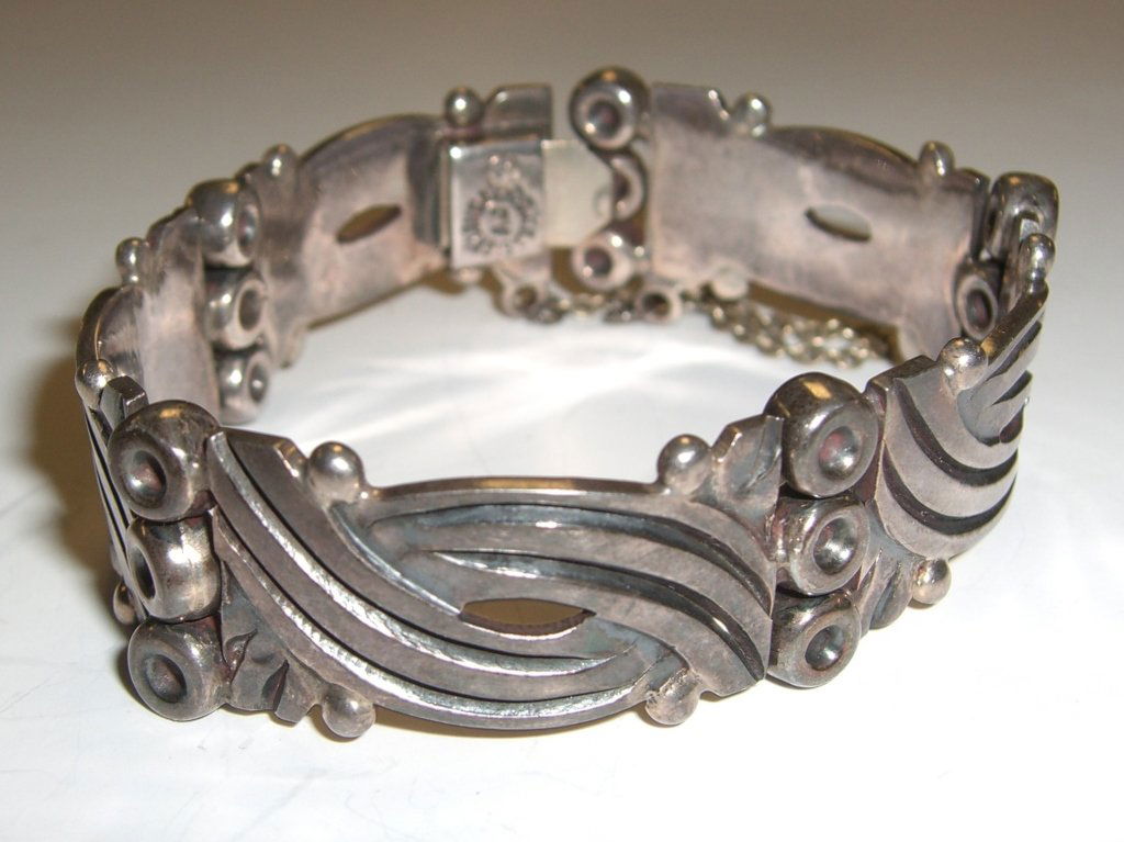 Taxco Mexico sterling silver bracelet (1 of 4)
