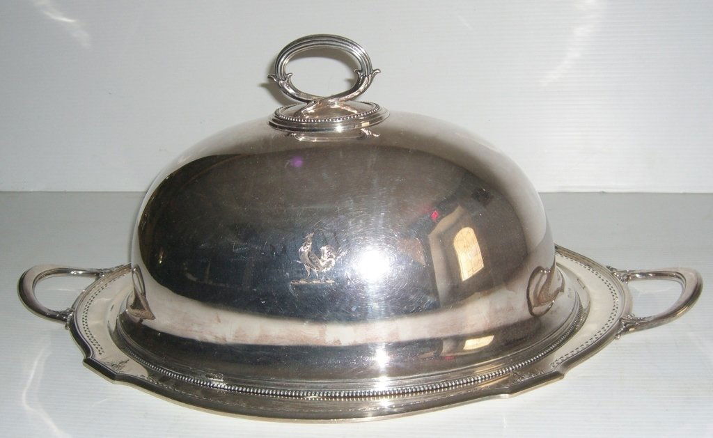 Large silver plate covered platter (1 of 5)