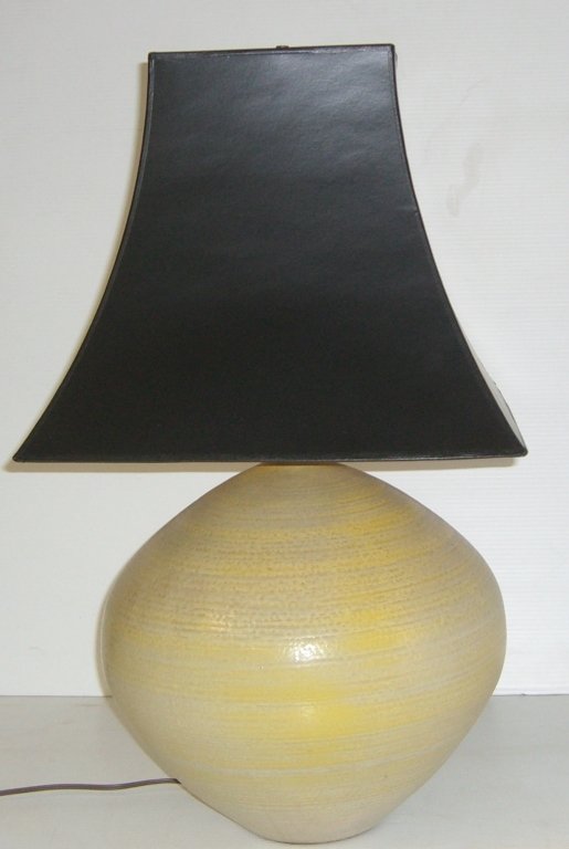 Large round studio pottery table lamp (1 of 2)