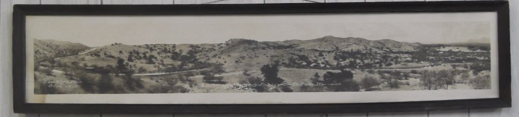 Military Panoramic photo: Military Panoramic photo of 2nd Regiment on the March to Fort Huhchua, Nogales, Ariz., Sept. 1916. Photo by Leo H. Sansiper. No glass. 48 inches long x 10 1/2 inches high.