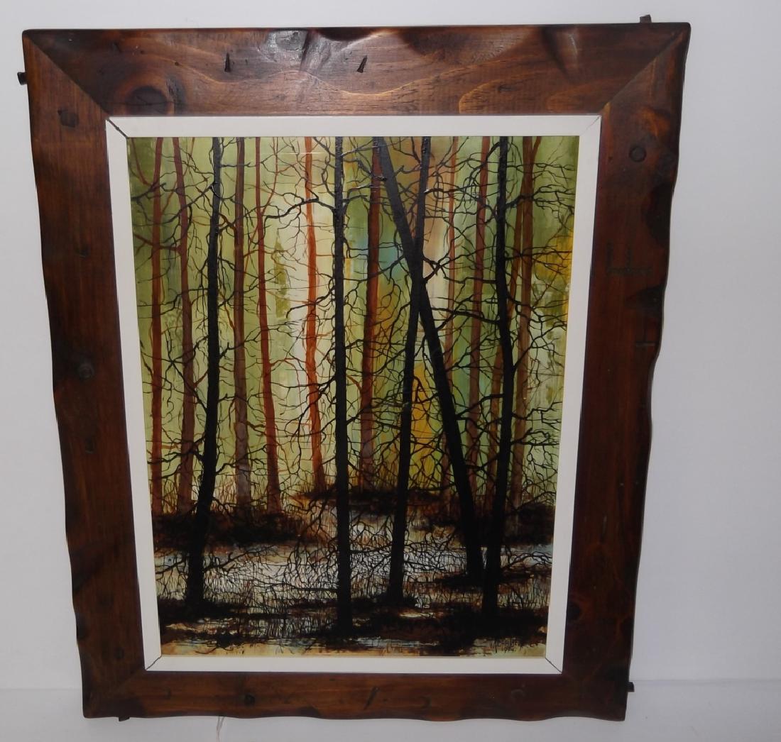 Acrylic on board wooded  scene (1 of 5)