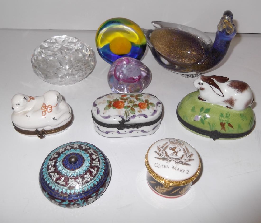 9 piece lot of paper weight & trinket boxes (1 of 5)