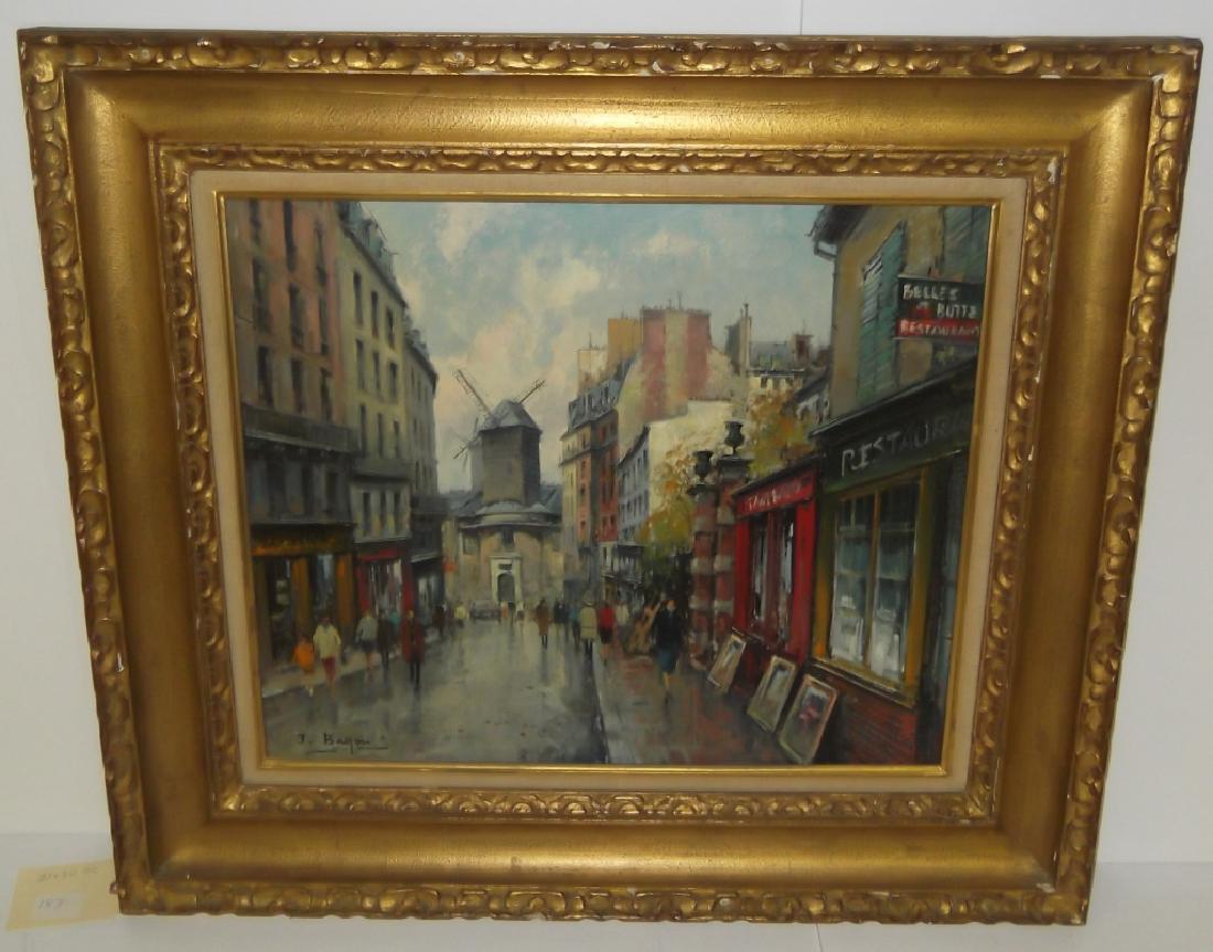 Oil on canvas Paris street scene signed (1 of 7)